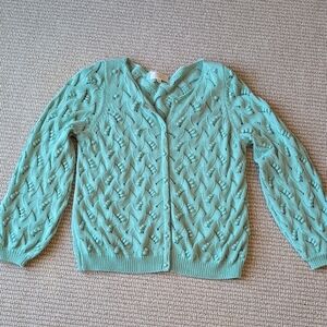 Green Cardigan Sweater with Cozy Knit Design